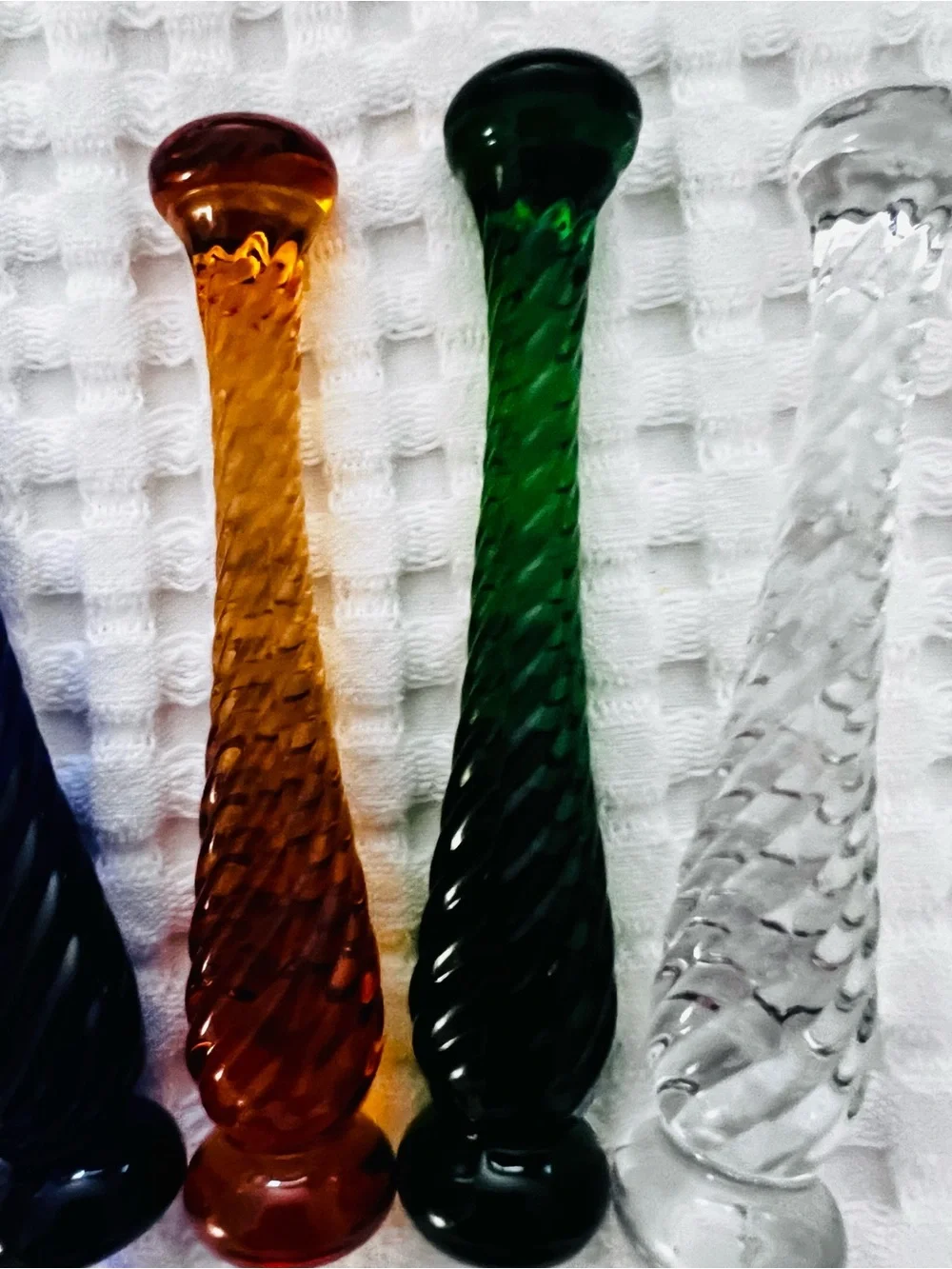 Vintage 1930s Cambridge Glass Twist Cocktail Muddlers - Set of 4
